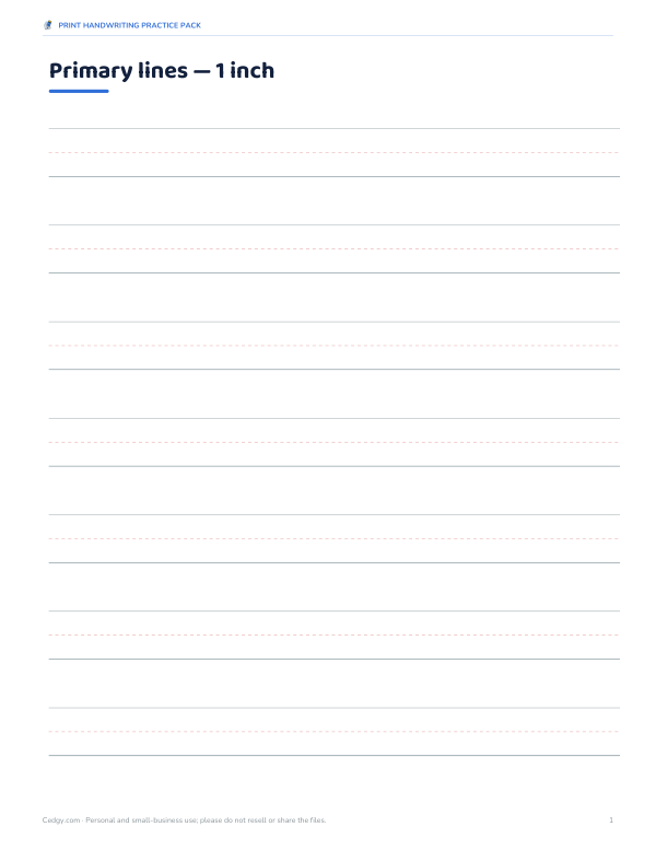 Preview of Printable Blank Primary Lines Sheets