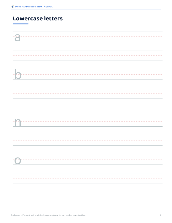 Preview of Printable Lowercase Letters Practice Sheet