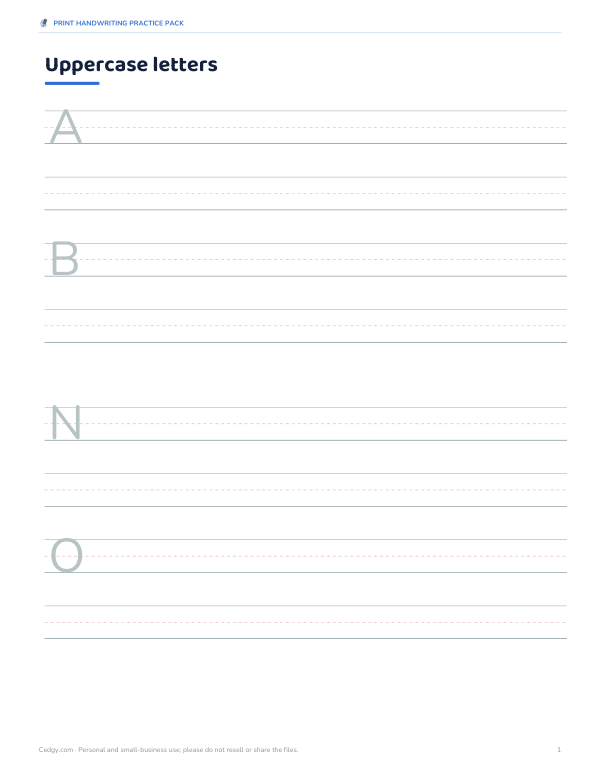 Preview of Printable Uppercase Letters Practice Sheet